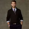 Высококачественные мужские свитера высокого качества повседневной половины молнии мужчины полови-свитер пони вышив