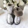 Mode Natürliche Pelz Schnee Stiefel Neue Schuhe Frauen Echtem Schaffell Echtpelz 100% Wolle Frauen Winter Schnee Stiefel Marke Stiefel