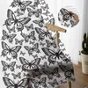 Curtain Butterfly Dresses Girl Chandelier Black And White Tulle Sheer Curtains For Living Room Bedroom Decoration Voile Organza