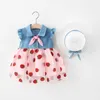 Abiti da ragazza Cowboy Garze Girls Dress Baby Young Lovely Sweet Bowknot Sleeve