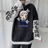 Moletom com capuz feminino Harajuku Demon Slayer Anime japonês moletom masculino feminino plus size inverno manga longa desenho animado Uzui Tengen moletom estampado engraçado