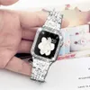 Sieraden Bangle polsbandje Apple Watch -band met kisten SE 6 Band 44 mm 40 mm Bling Case Tempered Glass Screen Protector voor IWatch