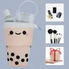 Storage Bags Cute Boba Milk Tea Pen Case Pencil Holder Stationery Stand Up Box Pouch Bag