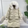 Parka da donna in piumino invernale con frangivento allentato Cappotto lungo da donna Giacca con cappuccio in vera pelliccia naturale 90 Capispalla con neve calda spessa anatra bianca 231124