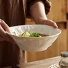 Bols FANCITY Rock Grain Soupe Bol Ménage Grand Chapeau Salade Creative Céramique Instantanée Nouilles Haut de gamme Spécial El Tablewa