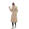 Big Fur Collar Down Jacket Women's Winter 2023 New Hot Fashion Western Mid-Length Over-Knee Thicked Midje Jacket