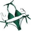 Damskie stroje kąpielowe 2PCS/SET Kobiety kostium kąpielowy Swimpit Bezprzewodowe dziewczęta oddychające z ramion regulowanego kostiumu kąpielowego podzielone bikini na spa