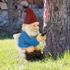 Garden Decorations Funny Garden Sculpture White Beard Dwarf Sculpture Outdoor Resin Statue Balcony Flower Pot Ornament Squat Toilet Figure Statue 231124