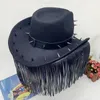 Basker ulljazz kantning retro western denim hatt tibetansk topp hatsombrero vaquero hombre
