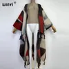 Women's Wool Blends WINYI Winter Women tassel Cardigan coat Loose Christmas dress robe longue Thick Warm free size Middle East Female Kaftan 231124