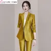 Garnitury damskie Blazers Koreańska elegancka elegancka kobieca garnitur Slim Jacket Pants Dwuczęściowy biuro profesjonalne stroje biznesowe Blazer 230426