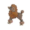 Brooches Morkopela Big Rhinestone Poodle Brooch Dog For Women Cute Puppy Animal Collar Badges Pin 2 Colors Fashion Jewelry Gift