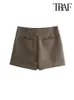 Kvinnors shorts traf kvinnor mode pareo stil kjolar vintage hög midja sido blixtlås kvinnlig skort mujer 230426