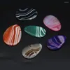 Pendentif Colliers Pierre Naturelle Cristal Noir Orange Rose Vert Stripe Agates Pour Collier Bijoux Femmes Cadeau Taille 30x50-40x55mm