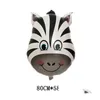 Decoração de festa tamanho grande desenho animado animal alumínio balão tigre leão vaca macaco filme alumínio