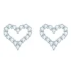 Japanska och koreanska temperament älskar 0,96ct Mosang Stone Earring Studs S925 Silver 2mm Heart Mosang Ear Accessories