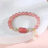 Strand Simple Crystal Bracelet Female Strawberry String Niche High Class Gift Birthday Party Jewellery