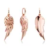 Personlig 925 Sterling Silver Feather Wing Pendant Halsband Hip Hop smycken Tillbehör för män Kvinnor Charm Halsband 14K Rose Gold Color Hip Hop smycken