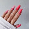 False unhas 24pcsset manicure bailarina vestível prego de caixão removível com cola Fake acabada feminina meninas decoração de arte 230425