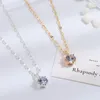 Eenvoudige moderonde gesneden witte kubieke zirkonia cz stenen hanger ketting voor vrouwen banket feest sieraden cadeau