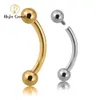 Nosringar Studs 5pcslot höger Grand ASTM F136 Internt gängad ögonbryn Piercing Rook Curved Barbell Kit Eyebrow Tragus Lip Rings 230425