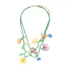 Ketting Oorbellen Set 2023 ZAA Handgemaakte Boho Acryl Hars Bloem Zaad Kralen Choker Voor Vrouwen Vakantie Feest Sieraden Accessoires