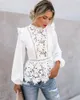 Рубашка женской блузки Boho с длинным рукавом цветочные кружевные кружевные белые топы Полово летнее пляж Элегантный хараджуку Жеменская одежда вечеринка 230425