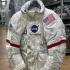 Designer espaço extremo frio jaqueta outono/inverno novo engrossado masculino astronauta bandeira americana