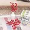 Decorative Flowers Artificial Gold Leaves Christmas Supplies Vase For Flower Arrangement Home Year Room Decoration Table Berry Red Branch