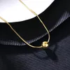 Den senaste trenden Small Gold Ball Pendant Necklace Women's Fashion Luxury Brand Plated 18k Gold Snake Chain Halsband Kvinna S925 Silver Collar Chain High-End smycken