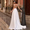 Satijnen zeemeermin trouwjurken sexy achterkristallen elegante ivoor ruches jurken plus size vintage boho strand land bruid receptie gewaden gewaden Turkse bruidsjurk 403