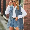 Kadın Yelekleri 2023 Moda Denim Yelek Kadınlar İçin Kalıcık Gevşek Gevşek Kot Ceket Ceket Sokak Hipster Kadın Giysileri S-XL