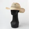 Baretten Cowboy Zomerhoeden Voor Mannen Westerse Uitgeholde Handgemaakte Stro Jazz Zonnehoed Strand Vrouwen Cowgirl Cap Roze Effen Sombrero Hombre