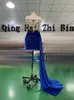 Vestidos de festa 182 Moda em Sexy Royal Blue Girl Minishort Velvet Evening formal Dressbridal Wedding Party Vestes 230425