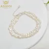 Strands Strings Ashiqi Natural Freshwater Pearl Choker Naszyjnik barokowy biżuteria dla kobiet ślub 925 srebrne zapięcie hurtowe 230426