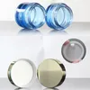 Storage Bottles China Suppliers 50pcs Blue Glass Jar With Screw Lid 50g Empty Face Cream Cosmetic Packaging Gold