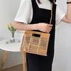 Shoulder Bags 2022 New Bamboo Woven Hand Bags for Women High Quality Shoulder Bag Hollow Purses and Handbags Luxury Crossbody Bag Cute Satchel