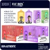 Puff 12K Elf Box Digital 12000 Puffs E Cigarros Descartáveis com Display 0% 2% 3% 5% Bobina de Malha Vaporizadores Recarregáveis 12 Sabores