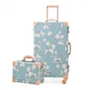 Suitcases Travel Suitcase On Wheels Rolling Luggage Fashion Woman Set Retro Password Carry Trolley Valise Cabine