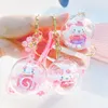 Sakura Series Cinnamoroll Creative Cartoon Car keycain Quepack Pendant