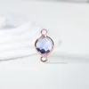 Doe -het -zelf sieraden maken dubbele haak charmes rosé goud vergulde 8 mm ronde kristal geboortesteen