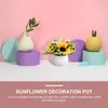 Dekorative Blumen im Topf, Sonnenblumen-Ornament, Desktop-Fake-Bonsai-Faux-Zimmerpflanzen, Simulationsverzierung, Kunststoff-Hochzeitssträuße