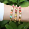 Strand Vlen Plaqué Or Cuivre Perlé Bracelet Bracelets Extensibles Pour Femmes Mix Couleur Heishi Disque Perles Pulseras En Bijoux De Mode