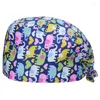 Berets Fashion Print Unisex Cotton Adjustable Pet Work Hats Dust Cap Nursing Elastic Beauty Hat Salon Baotou Scrubs