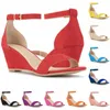 Dames Sexy Sandalen LOSLANDIFEN 8 cm Puntschoen Dunne Hoge Hakken Wedge Platform Enkelbandje Sandaal Feest Effen Kleur Bruiloft Schoenen 10312 63647 40122