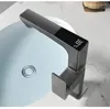 Bathroom Sink Faucets Muku All-copper Washbasin Pull-type Intelligent Digital Display Faucet Cold And Rotatable Toilet Gun Gray