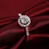 Anelli a grappolo Tendenza Ciondoli classici Argento sterling 925 Diamante per le donne Cristallo Misura regolabile Regali per feste di moda Gioielli da sposa