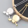 rose 18k gold silver diamond long pendant necklaces for women silver trendy Sweater designer filled jewelry Party Wedding