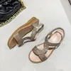 Sandalen Designer Marke Damenmode Strass Wedges Sandalias Casual Bequeme Outdoor Sunmmer Schuhe Strand