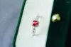 Anneaux de cluster JHY Solide 18K Gold Nature Spinel rouge 0.55ctGemstones Diamants pour femmes Fine Jewelry présente l'avertissement à six mots